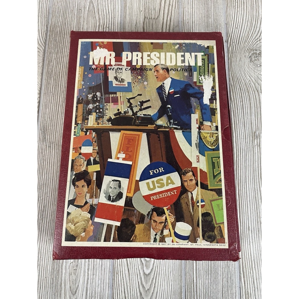 Vintage 1967 Mr President The Game of Campaign Politics 3M Bookshelf Game C8200E